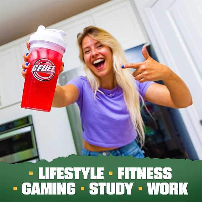 G Fuel Watermelon Energy Drink Powder Pre Workout Caffeine Mix for Gaming Sugar Free Focus Amino Vitamin + Antioxidants 9.9oz (Watermelon 40 Servings)