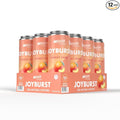 No Sugar Joyburst Energy Drink 0 Calorie 0 Sugar Sugar Free Energy Drink with Natural Caffeine Hint of Sweetness and Refreshing Sparkling Water - 12 Packs (Peach Mango)