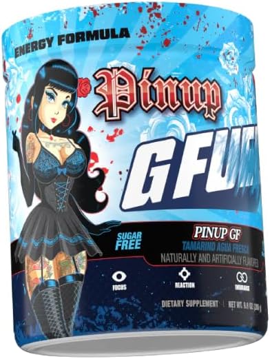 G Fuel Pinup GF Energy Drink Powder Pre Workout Caffeine Mix for Gaming Sugar Free Focus Amino Vitamin + Antioxidants 9.8oz (Tamarind Agua Fresca 40 Servings)