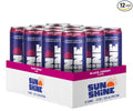 Sunshine Sparkling Energy Drink Black Cherry with Daily Essential Vitamins 360mg of Electrolytes 70mg of Natural Caffeine 12 Fl Oz (Pack of 12)