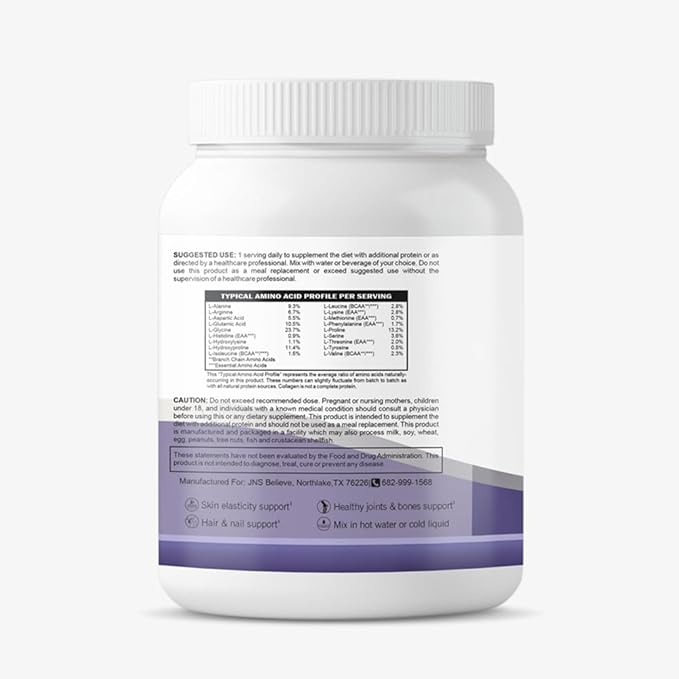 Collagen Peptides Powder for Skin Hair and Nails Bovine Hydrolyzed Collagen Peptides for Women and Men Unflavored Protein Supplements 16 oz 45 Servings 2 Pack