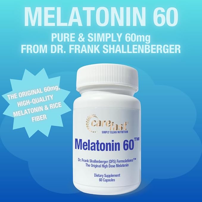 Pure Melatonin 60mg | 180 High-Dose Easy-to-Swallow Capsules | Natural Sleep Aid | Non-Habit Forming | Holistic Wellness