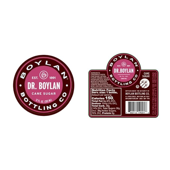 Boylan Bottling Craft Cane Sugar Soda - Dr. Boylan 12oz Glass Bottle (12 Pack Dr. Boylan)