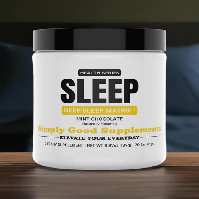 Sleep – Mint Chocolate Magnesium Sleep Drink Powder with Ashwagandha L-Theanine &amp Melatonin - All Natural Sleep Aids for Adults 20 Servings