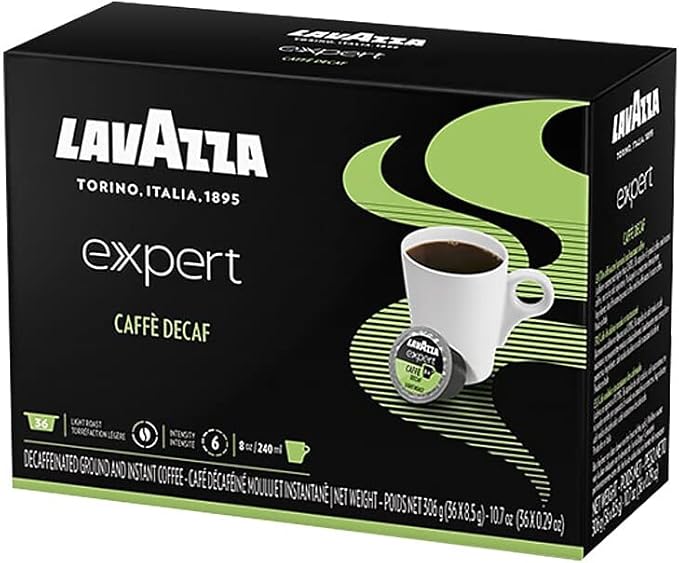 Lavazza Expert Espresso Decaf Capsules Medium Roast Arabica and Robusta Blend Compatible with Lavazza Classy Machines (36 Capsules)