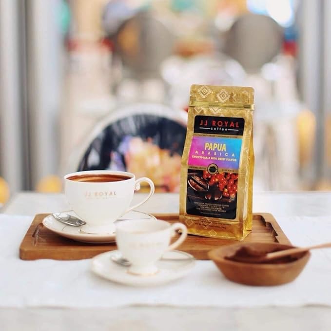 JJ Royal Coffee Papua Arabica 200g Ground Coffee (Pack of 1)
