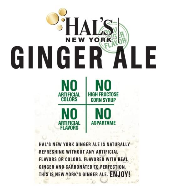 Hal's New York Diet Ginger Ale 20 Fl Oz Bottles (Pack of 24)
