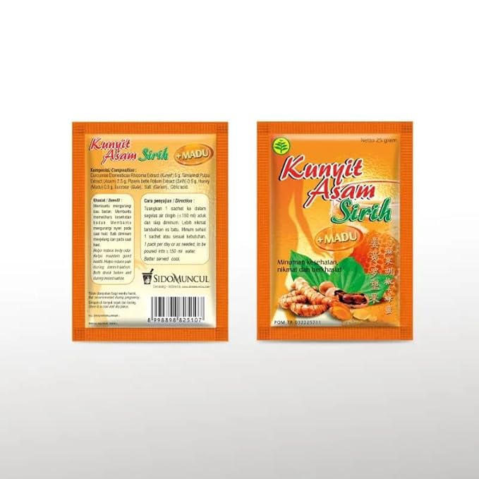 Sidomuncul Kunyit Asam Sirih Indonesian Health Drink 5 cups (Pack of 3)