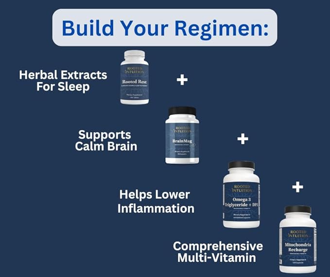 Rooted | Natural Sleep Supplement for Adults - Magnesium Sleep Aid Natural Supplement - Calming with GABA Chamomile &amp Lemon Balm | Relaxation &amp Sleepaid | Rooted Rest | 100 Tablets