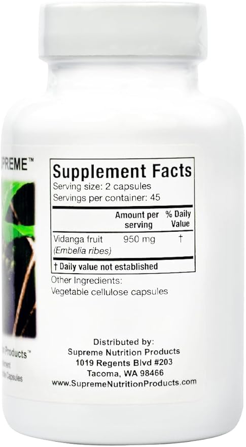 Supreme Nutrition Vidanga Supreme 90 Pure Vidanga Vegetarian Capsules