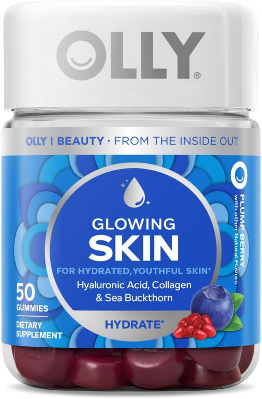 OLLY Undeniable Beauty Gummy 60ct Grapefruit &amp Glowing Skin Gummy 50ct Plump Berry - Biotin Keratin Vitamin C Hyaluronic Acid &amp Collagen Peptides
