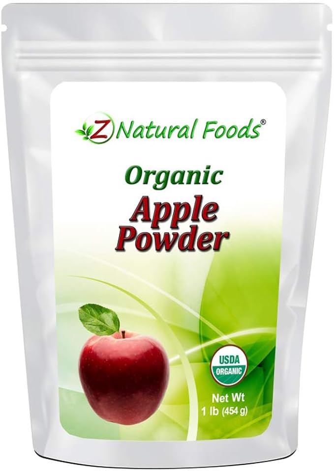 Z Natural Foods Organic Apple Powder Superfood Powder for Digestive Support and Energy Boost Ideal for Juice Smoothies and Recipes Non-GMO Vegan Gluten-Free Kosher 1 lb.