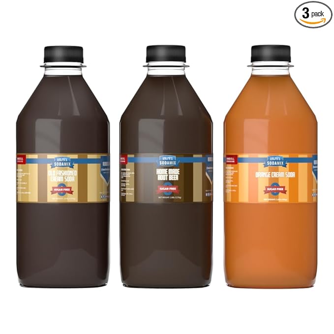Ralph's 32oz Sugar Free Sparkling Water Soda Maker Flavors Pack | Cream Soda | Root Beer | Orange Cream Soda | 3 Pack | Sodamix