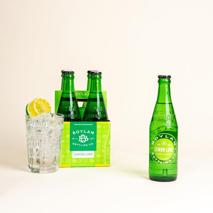 Boylan Bottling Craft Cane Sugar Soda - Lemon Lime 12oz Glass Bottle (12 Pack Lemon Lime)