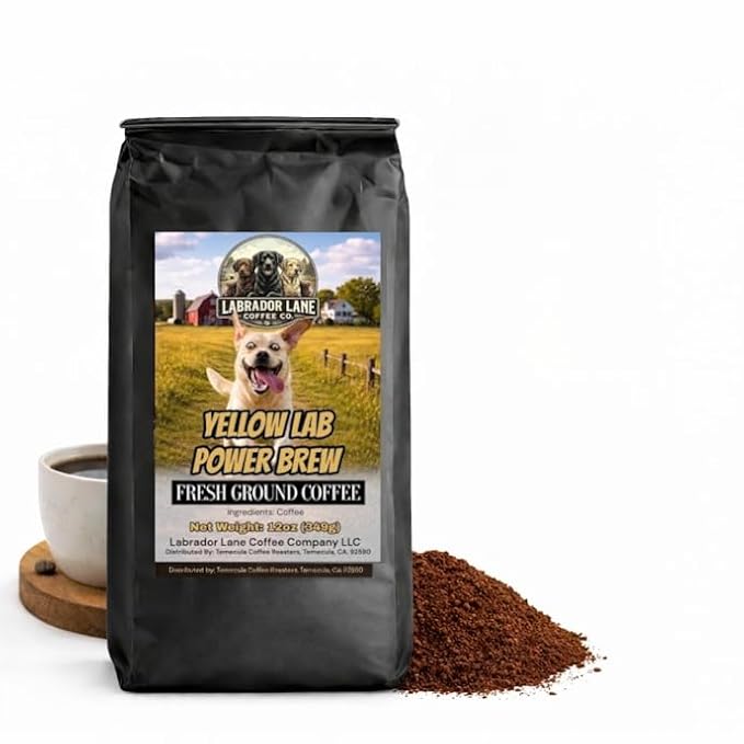 Yellow Lab Power Brew - High Caffeine Coffee - Hand Crafted Premium Coffee - 12oz