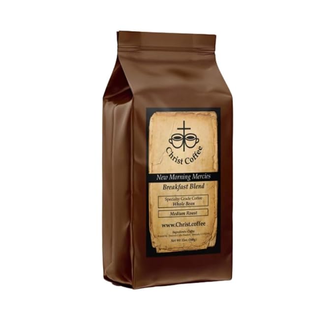 Christ Coffee New Morning Mercies Breakfast Blend – Premium Ground Coffee Beans Smooth and Balanced Flavor | Freshly Roasted for Rich Aroma and Taste – 16 oz Bag