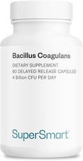 Supersmart Bacillus Coagulans Probiotic 4 Billion CFU per Day (High Absorption) - Lactobacillus Sporogenes Supplement | Non-GMO &amp Gluten Free - 60 Delayed Release Capsules