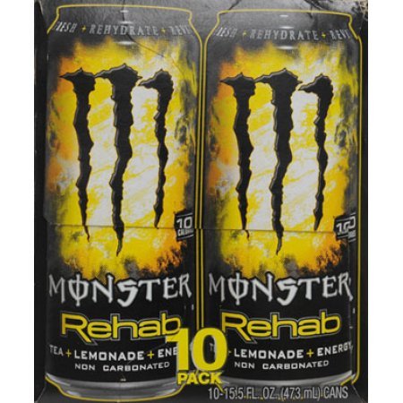 Monster Rehab Tea + Lemonade + Energy Drinks 15.5 fl oz 10 Count (Pack of 3)
