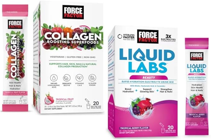Hydration &amp Skin Boost is Your New Friends for Spring and Summer time QR Code + Combo Packs with (Collagen &amp Tropical Berry (20 Packs Each))