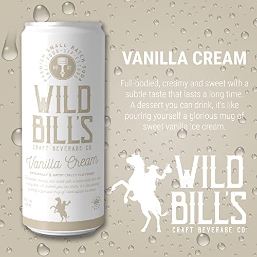 Wild Bill's Craft Soda Soft Drinks Cream Variety Pack Vanilla &amp Orange Cream Strawberry Root Beer Pure Cane Sugar Caffeine Free NO High Fructose Corn Syrup Gluten Free 12 Pack