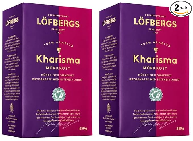 Lofbergs Kharisma Dark Roast &amp Ground Coffee 500 g (Pack of 2)