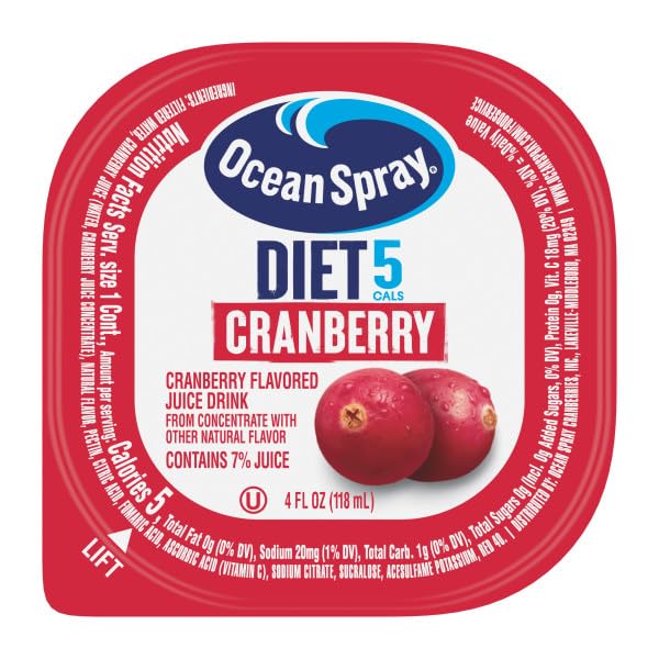 Ocean Spray Juice Cups Diet Cranberry 4 Fl.Oz (Pack of 48)