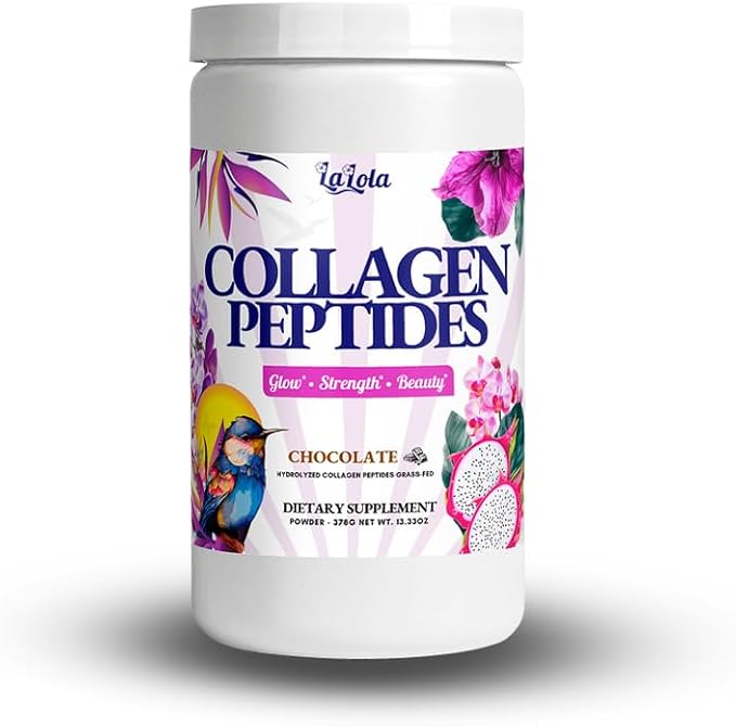 LALOLA Grass-Fed Hydrolyzed Collagen Peptides Chocolate Types 1 &amp 3 Beauty &amp Joint Support Skin Glow Hair &amp Nail Strength