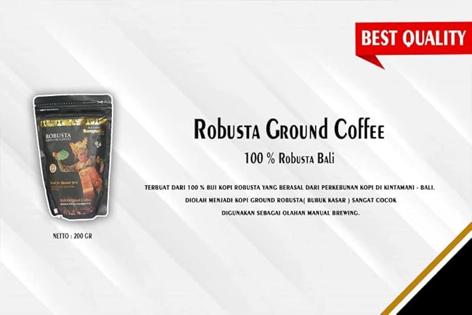 BanyuaTis Indonesia Coffee Robusta Ground Coffee Special for Manual Brew 200g