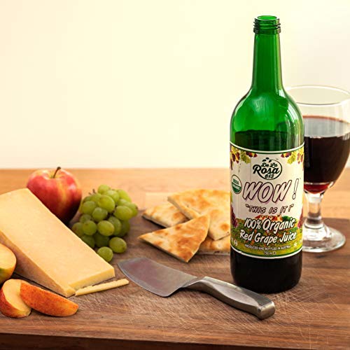 De La Rosa Organic Red Grape Juice Non-GMO Vegan and Gluten-Free Kosher Certified with No Sugar Added No Preservatives or Sulfites 25.4 Oz (Pack of 3)