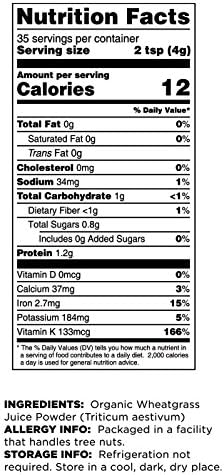 Terrasoul Superfoods Organic Wheat Grass Juice Powder 20 Ounces - USA Grown
