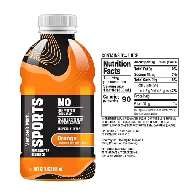 Sports Drink Variety Pack 12 fl oz Bottles (24 Pack) - Electrolyte Hydration - Includes Fruit Punch Mixed Berry and Orange - Rapid Recovery Fuel for Athletes