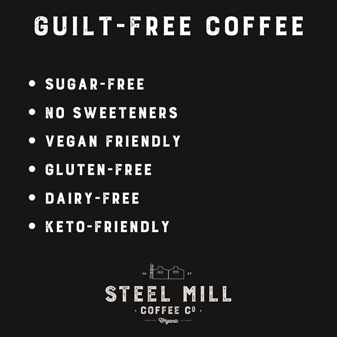 Steel Mill Coffee Co. Maple Bourbon Flavored Coffee - 2 LB Whole Bean Medium Roast 100% Arabica Vegan Gluten-Free Sugar-Free Colombian Origin