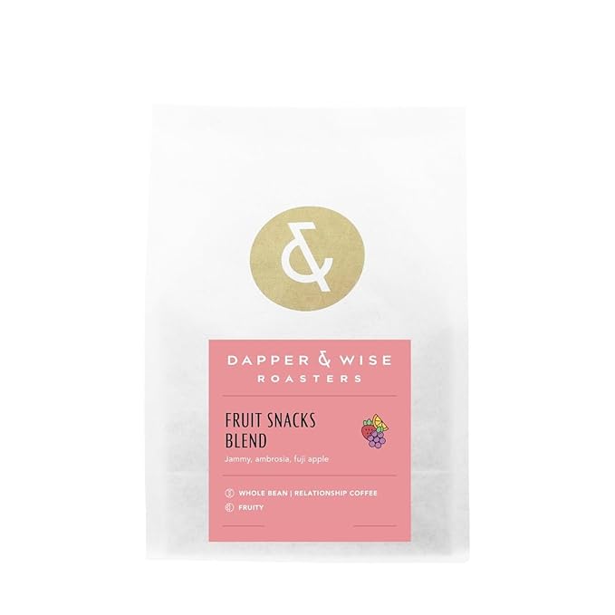 Fruit Snacks Blend - Roasted by Dapper &amp Wise - Whole Bean Coffee - 12 Ounce Bag