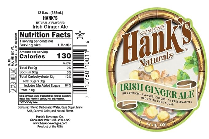 Hank's Irish Ginger Ale Soda 48 fl oz (Pack of 6)