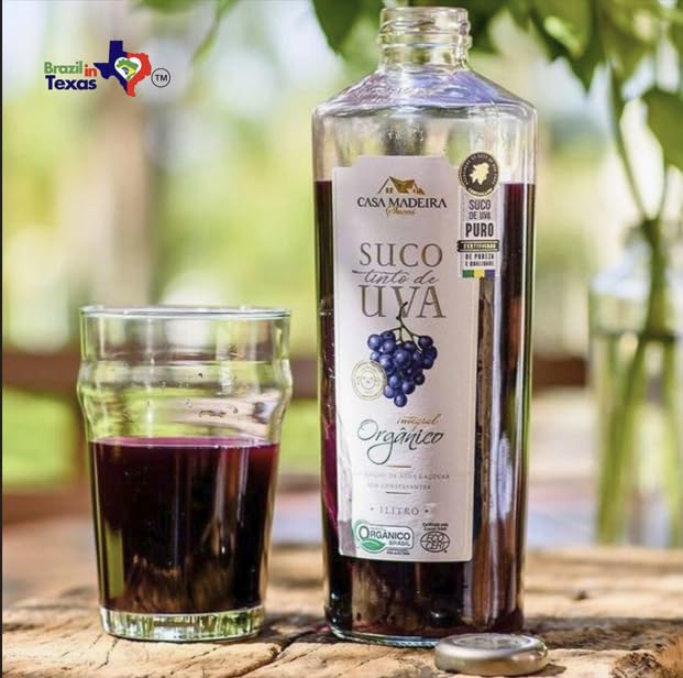 Casa Madeira Grape Juice 100% Pure 33.8 Fl Oz | Pack of 2 + Exclusive Brazil in Texas Bracelet | Suco de Uva | Bundle by Brazil in Texas