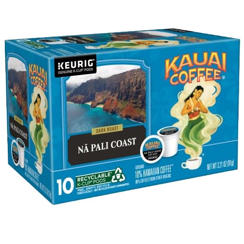 Kauai Coffee K-Cup Pods for Keurig Brewers – Arabica Coffee 10% Hawaiian – Mild Medium and Dark Roast Rich Smooth No Bitterness – Four Flavors 4 Packs of 10 Single Serve K-Cups
