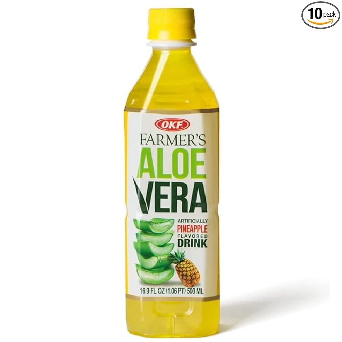 OKF Aloe Vera King Drink Pineapple 16.9 Fluid Ounce (Pack of 20)
