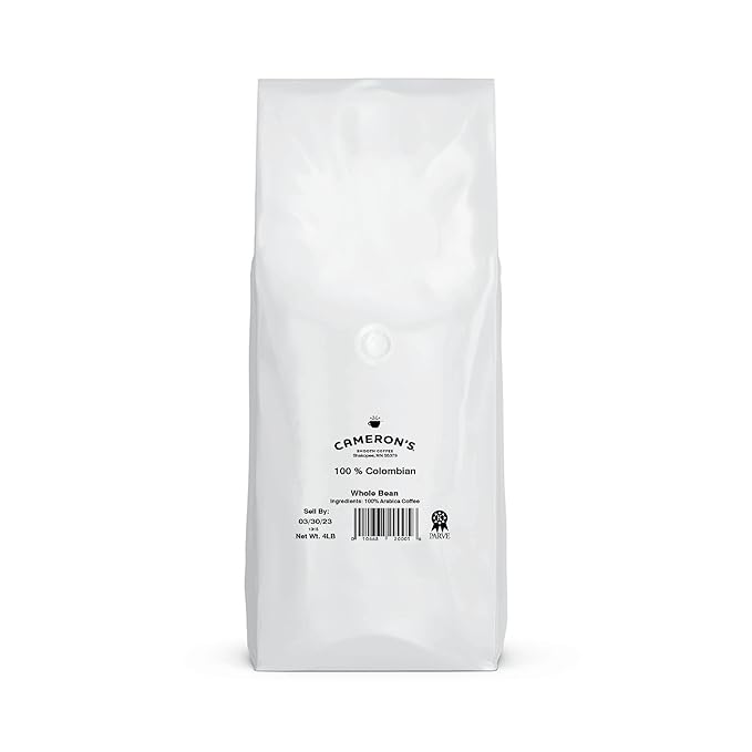 Cameron's Coffee Roasted Whole Bean Coffee 100% Colombian 4 Pound