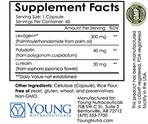 Mirica Advanced - High Absorption Formula Palmitoylethanolamide (Pea) Luteolin and Polydatin Nervous System Support Capsule 60ct