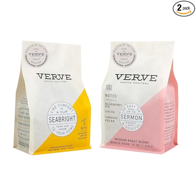 Verve Whole Bean Coffee | Sermon &amp Seabright Medium Roast Bundle | 12oz Bags