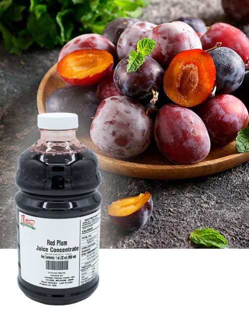 Nature Blessed 100% Pure Plum Fruit Juice Concentrate - 4 Quarts (4/32 fl oz bottles) Great for Home Vintners Home Brewers Cider Spirits Mead or Homemade Jelly