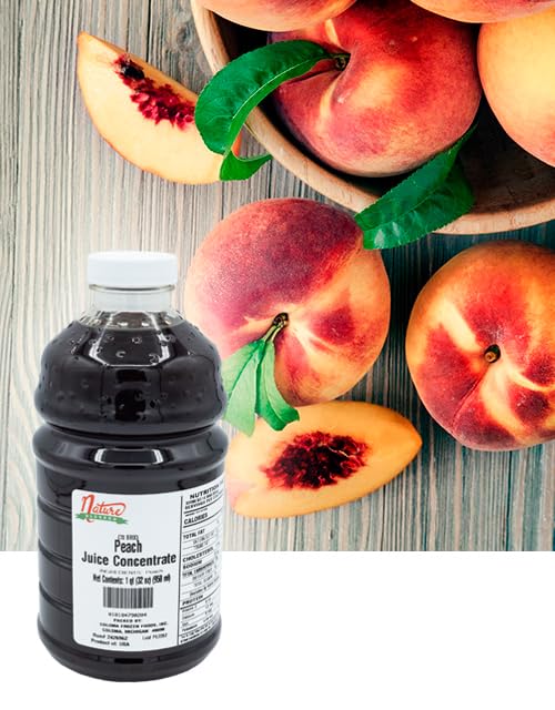 Nature Blessed 100% Pure Peach Fruit Juice Concentrate - 4 Quarts (4/32 fl oz bottles) Home Vintners Brewers Mead Ale Hard Cider Smoothies Jelly