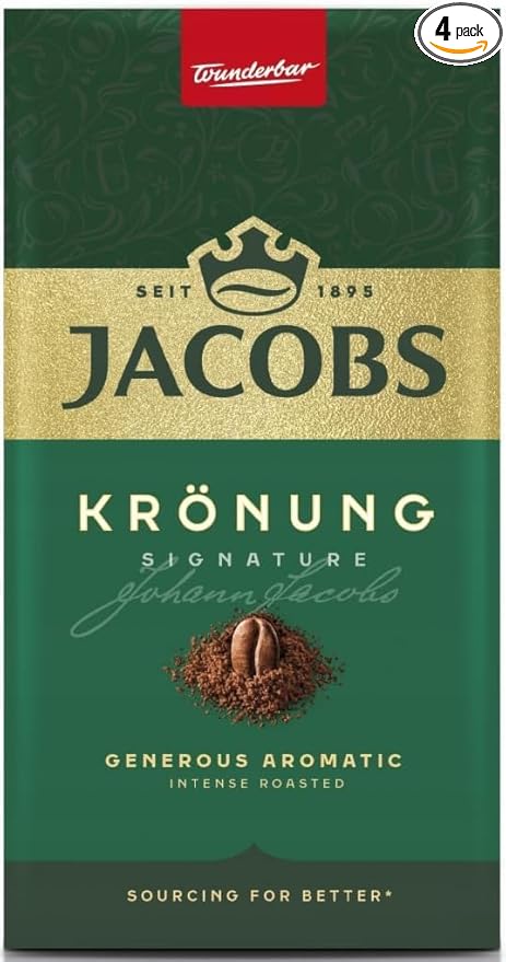 Jacobs Kronung Ground Coffee 500 Gram / 17.6 Ounce (Pack of 4)
