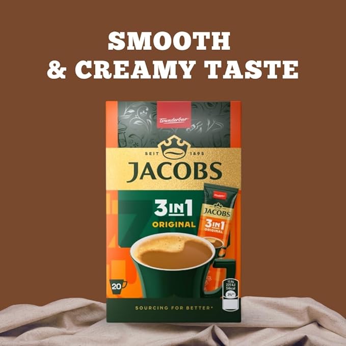 Jacobs 3 in 1 Instant Coffee Sticks 72 Count