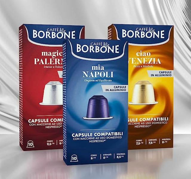 Caffè Borbone Variety Pack Aluminum Capsules Compatible with Nespresso Original Machines Medium Roast 100 Count