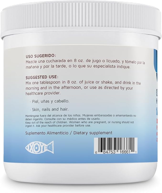 Betel Natural Colágeno Hidrolizado en Polvo con Ácido Hialurónico Resveratrol y Vitamina C – 8 oz | Sabor Natural | Apoyo para Piel Cabello y Uñas | Suplemento Alimenticio de