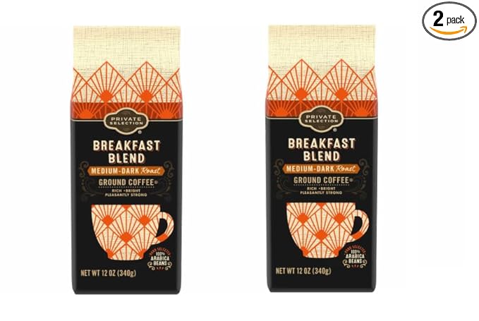 Pack of 2 Private Selection Breakfast Blend Ground Medium-Dark Roast Coffee 12 oz.