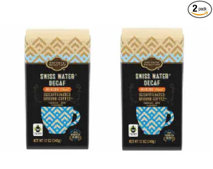 Pack of 2 Private Selction Swiss Water Decaf Medium Roast Ground Coffee 12 oz