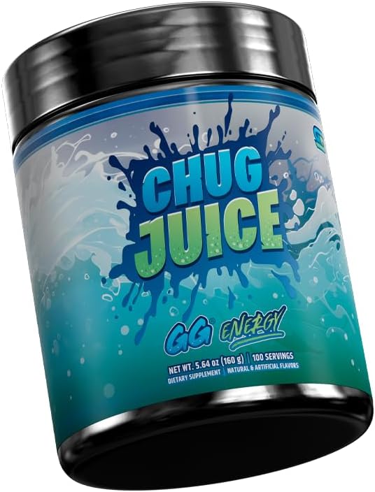 Gamer Supps GG Energy - Chug Juice by LazarBeam (100 Servings) - Keto Friendly Gaming Energy and Nootropic Blend Sugar Free + Organic Caffeine + Vitamins + Immune Support Powder Drink
