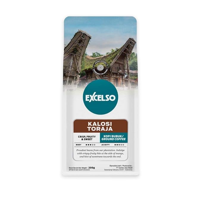 Excelso Kalosi Toraja Ground Coffee 200g (Pack of 4)